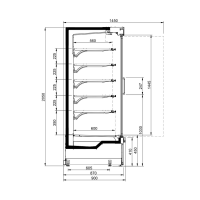 Dimensions vitrine froide a portes tempera noire