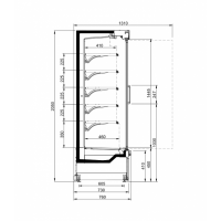 Dimensions vitrine refrigeree faible profondeur a portes tempera efficia