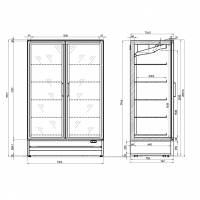 Vitrine surgelée 2 portes - coupe