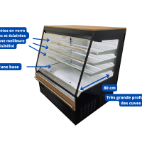 Vitrine réfrigérée semi-verticale MILANO bois 1m30
