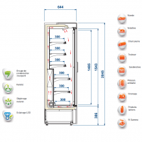 Vitrine froide verticale - coupe