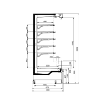 Vitrine frigorifique verticale ouverte pencil modular noire 3 